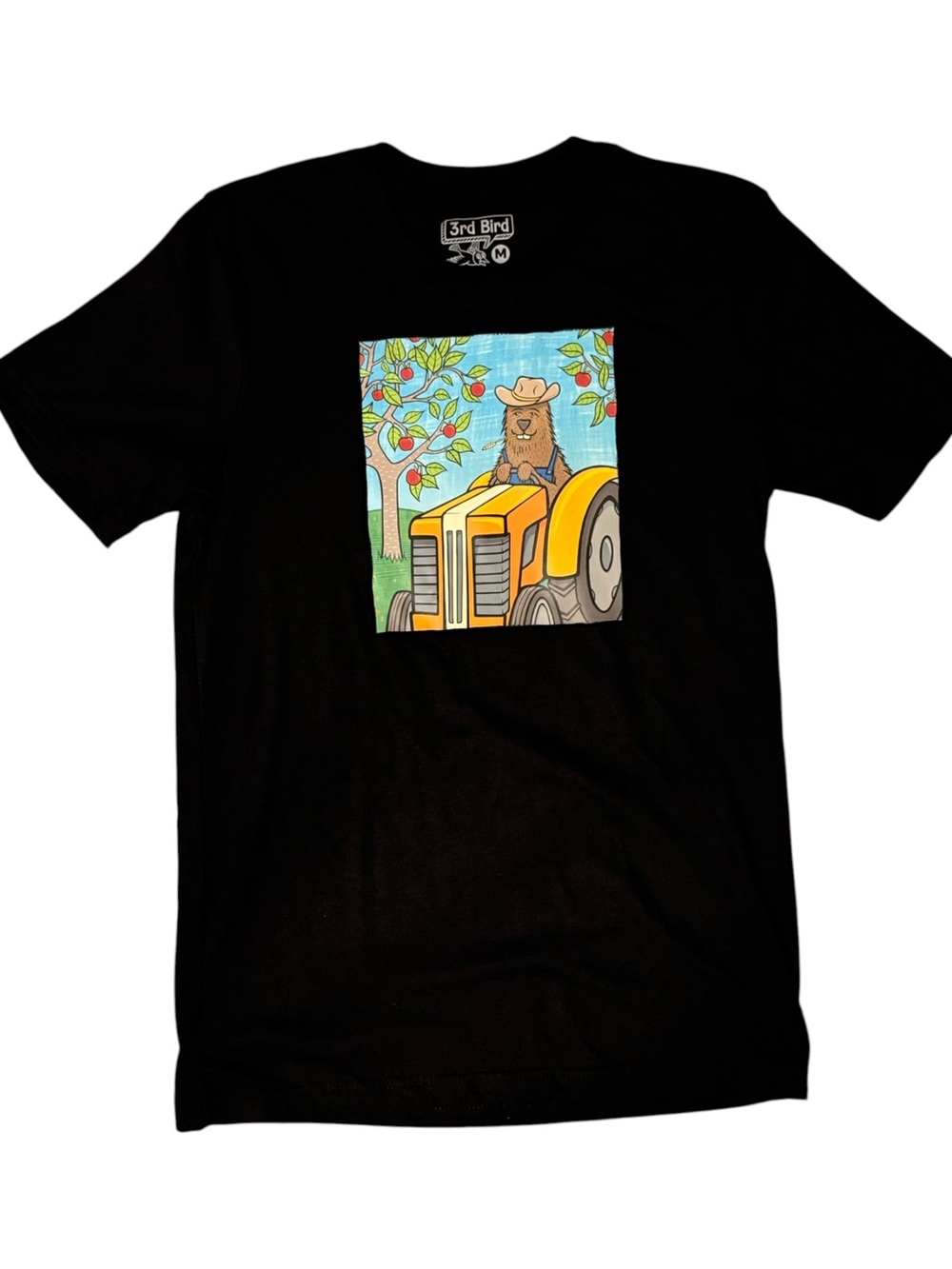 3rd Bird Beaver Tractor Graphic T-Shirt Medium NWOT